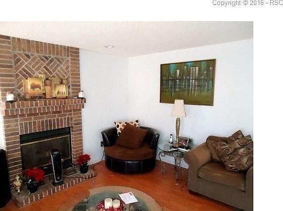 lower level living room with fire place