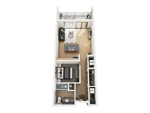 Floor plan 1 Bed 1 Bath