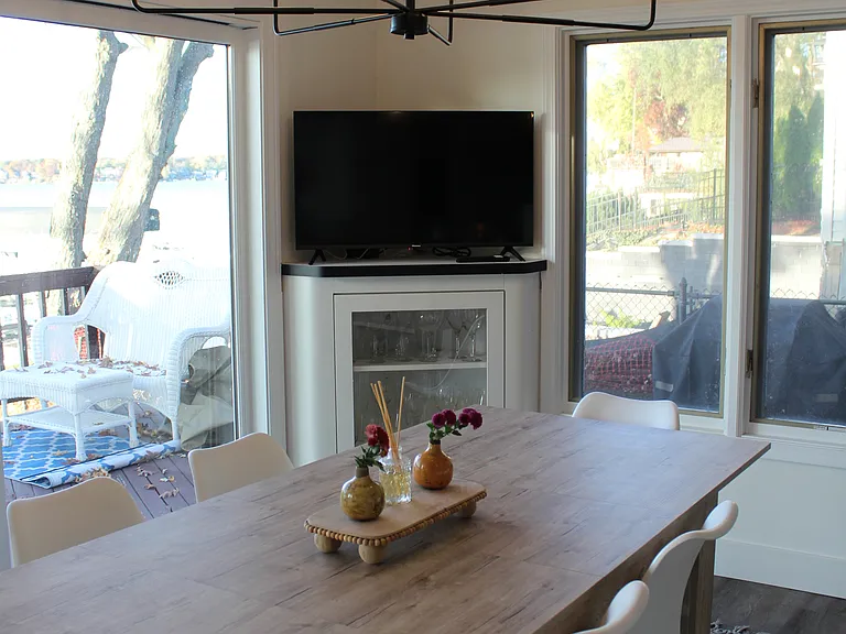 View from kitchen to dining table