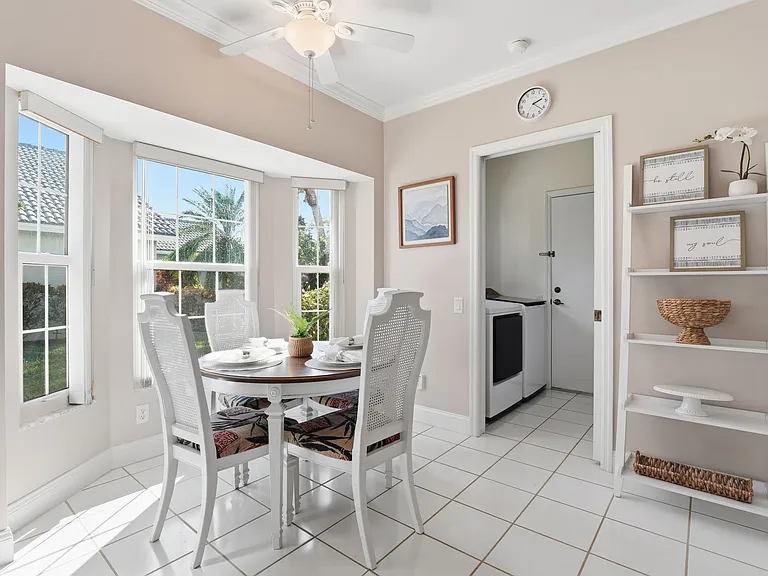 Breakfast nook with tile floors