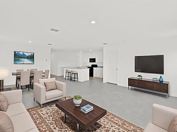 Living room featuring recessed lighting - virtually staged furniture