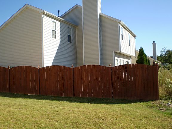 Private fenced backyard