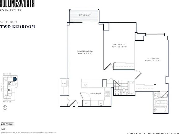 2nd image of 70 W 37th St #1017