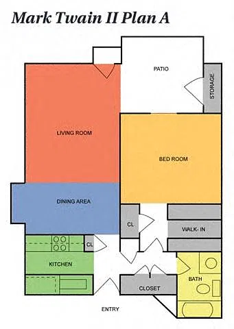 Floor plan 1 Bedroom, 1 Bath
