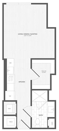 Floor plan Studio-D East Medley