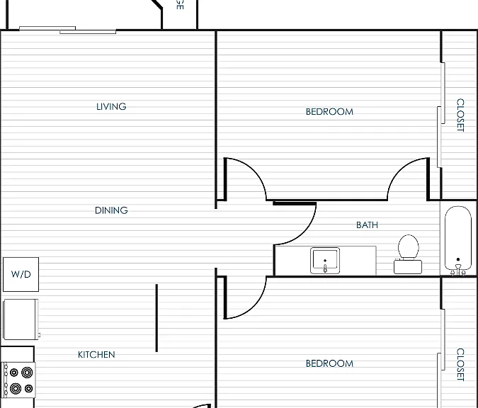 Two Bedroom B Floorplan Diagram