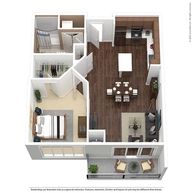 Floor plan BHP-A3 | 1 Bed | 1 Bath