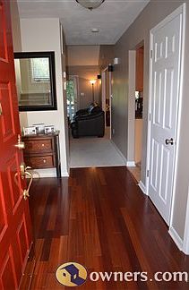 Brazilian Cherry hardwood floors in foyer