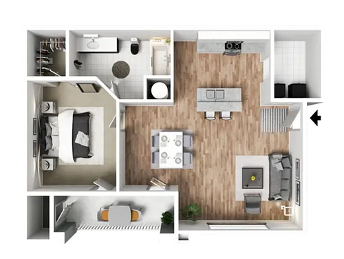 Floor plan 1 X 1 A