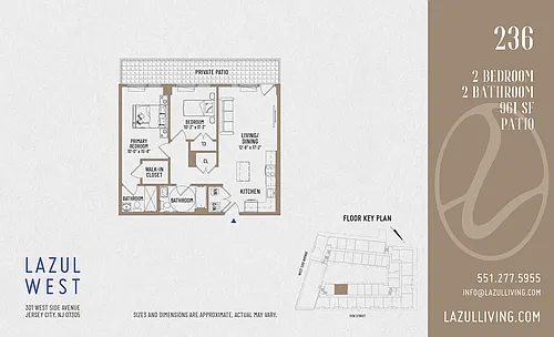 Floor plan 2 Bedroom- 36 Line with Private Patio
