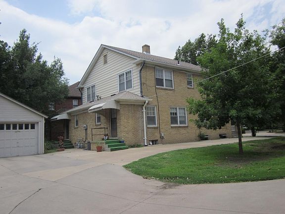 Rear view of the duplex, and back porch