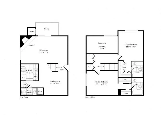 Floor plan 2 Bed | 2.5 Bath - B2H