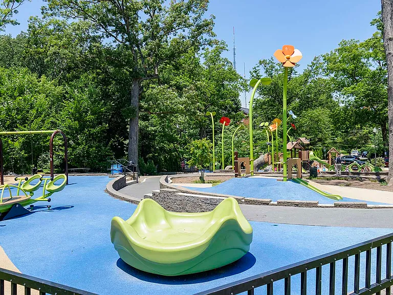 Your kids will love playing at their new playground steps from their front door