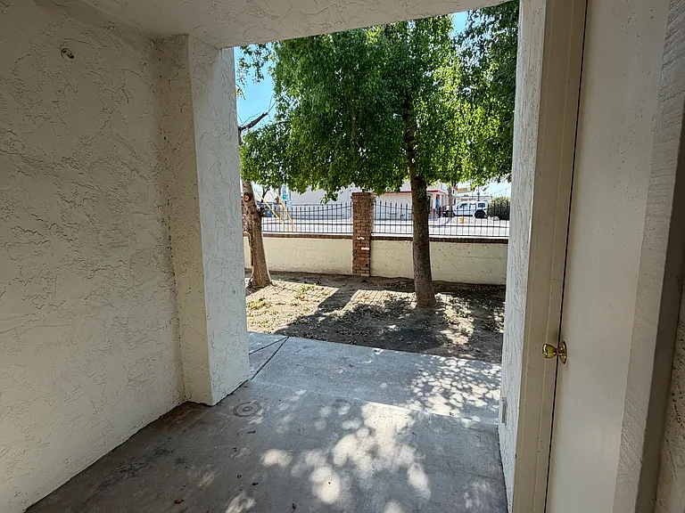 Patio with access to storage