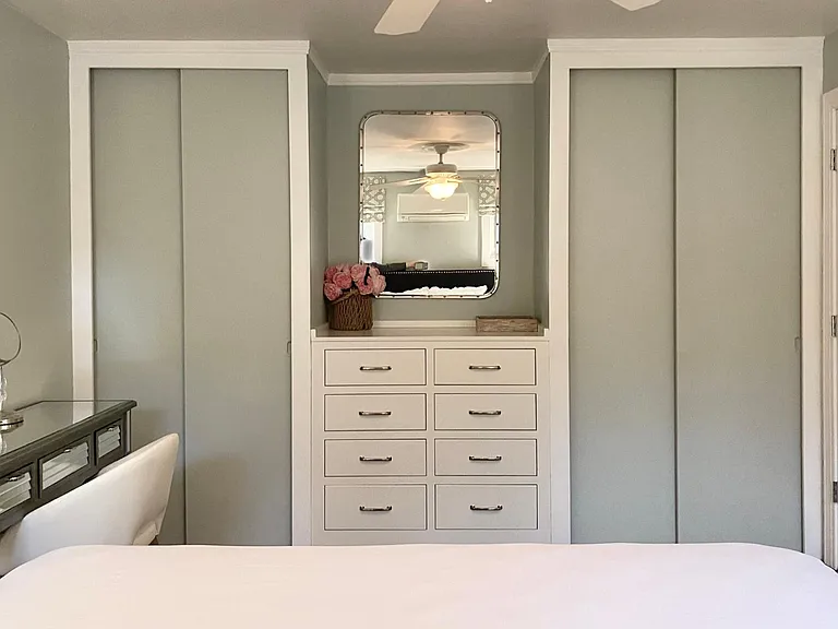 Built in dresser and double closets