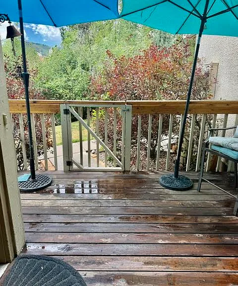 First Floor Deck and Main Entrance.