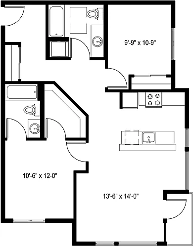 Floor plan 2 Bedroom H