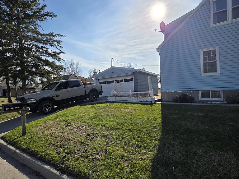 Detached two-stall garage.