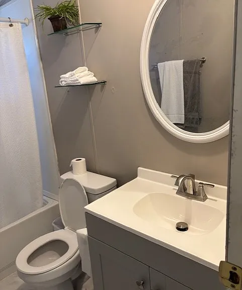 Hall Bathroom is updated with new tub/shower, toilet and vanity.