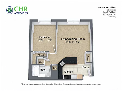 Floor plan 1 Bed/1 Bath