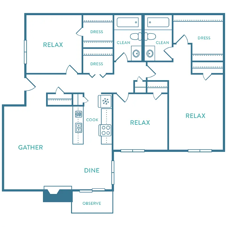 Floor plan 3 Bed 2 Bath