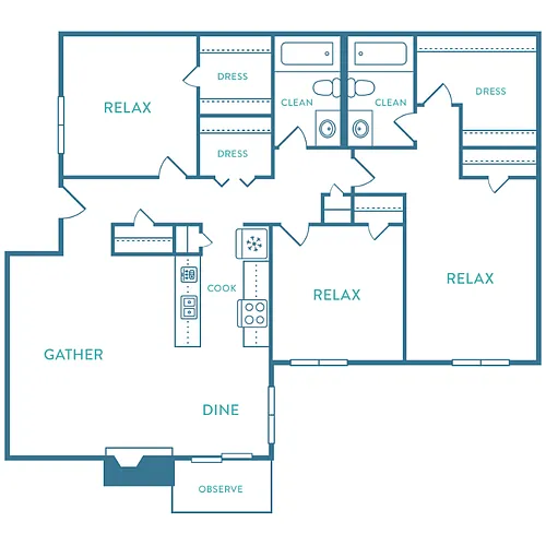 Floor plan 3 Bed 2 Bath