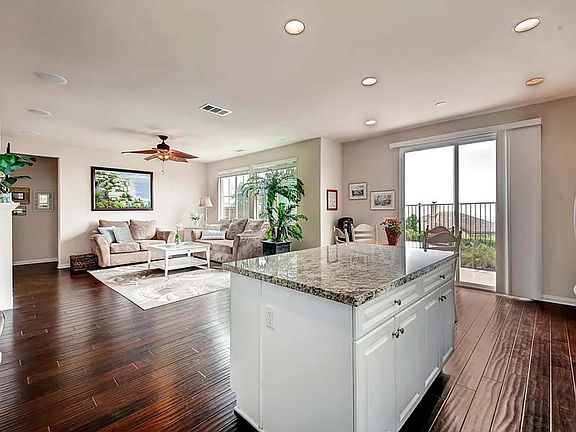 Kitchen Island and Family Room