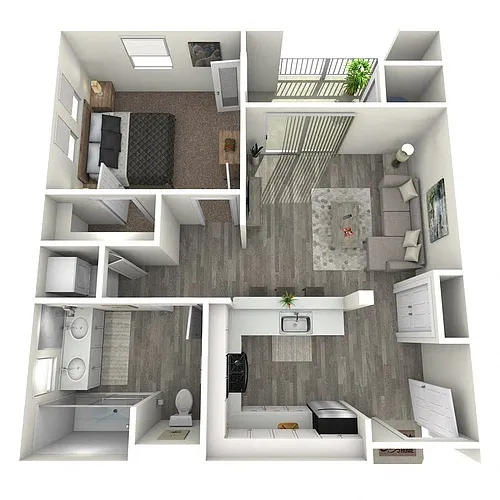 Floor plan One Bedroom One Bathroom CB