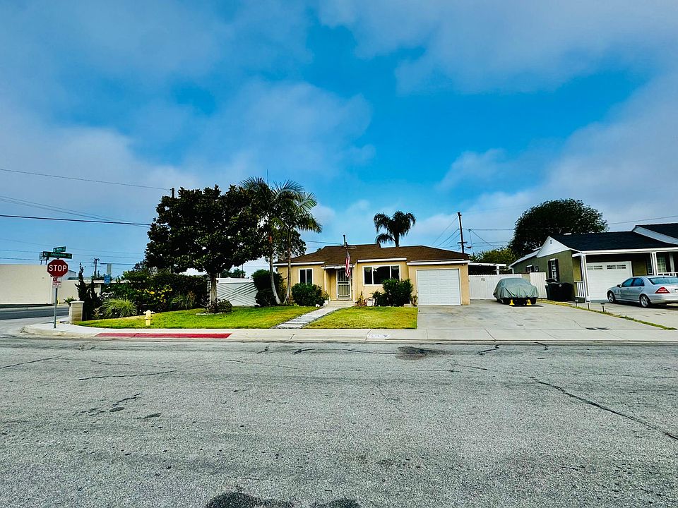 Front view, wide, corner lot.