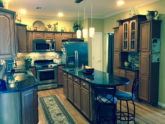 Granite countertops, open