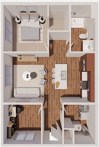 Floor plan C1 First Floor 1 Bedroom with Den