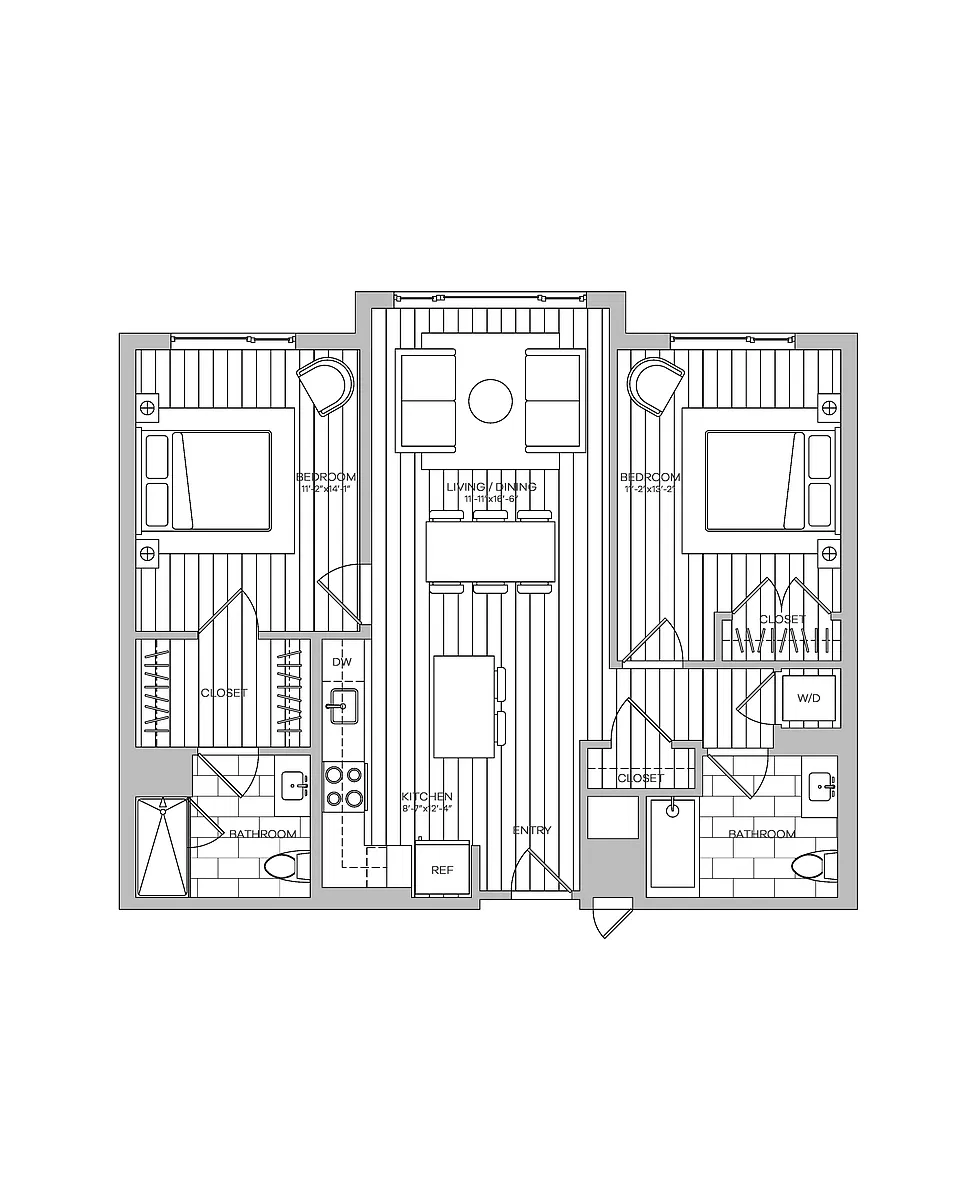 Floor plan 2 Bed 2 Bath