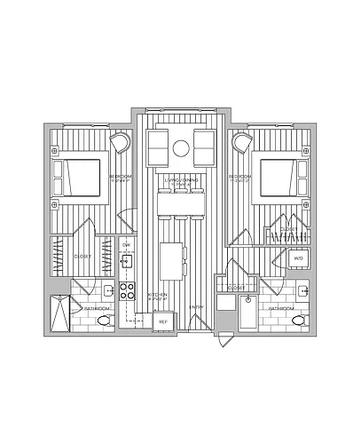 Floor plan 2 Bed 2 Bath