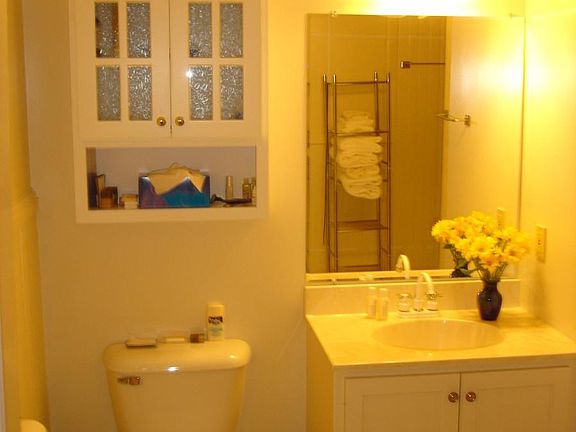 Full bathroom, with a walk-in closet.