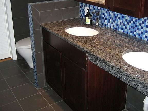 Master bathroom double sink