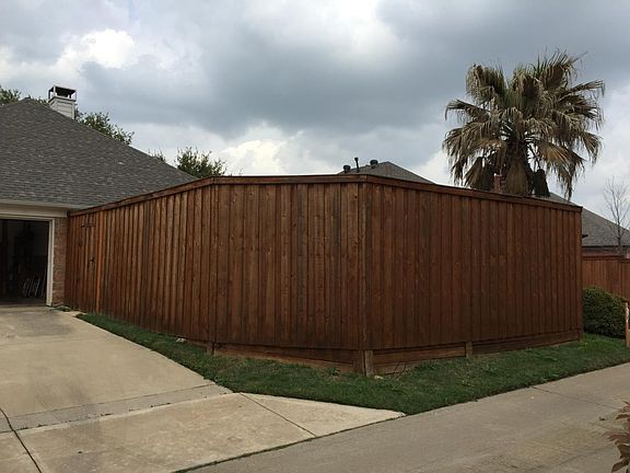 High fences for pool privacy.