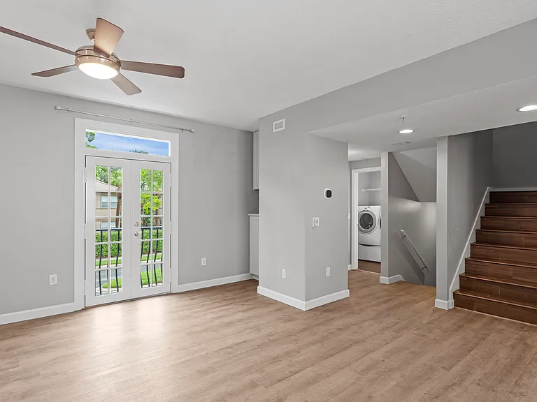 Living room with an open concept and plenty of natural light