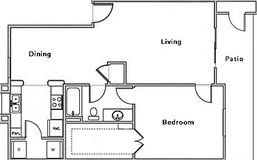 The Breakers at Windmill Lakes - A2 - 1 Beds - 1 Baths - 749 Sq. ft.