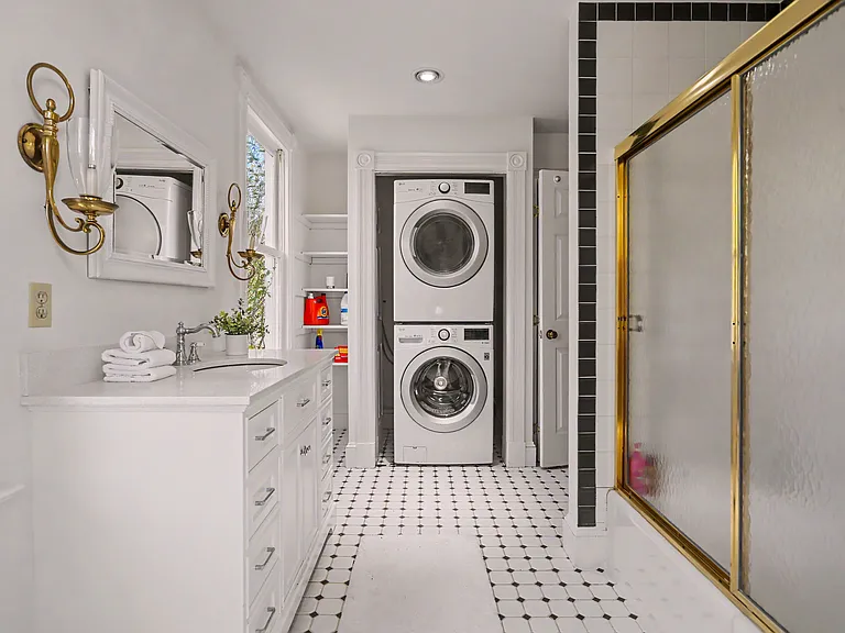 Second Floor bathroom with stackable washer/Dryer