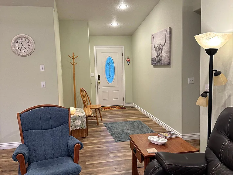 spacious entry with hall closet