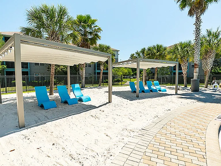 Cabana Beach Gainesville-Off Campus Apartments Near University of Florida-Sandy Beach Tanning Zone
