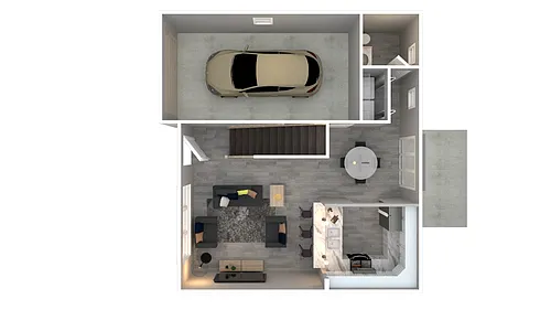 Floor plan 3-Bedroom Townhome w Garage