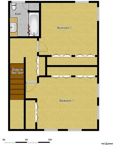 Floor plan 2 Bedroom 1.5 Bathroom WD