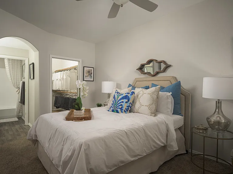 Large bedroom with large walk-in closets at Trevi Apartment Homes
