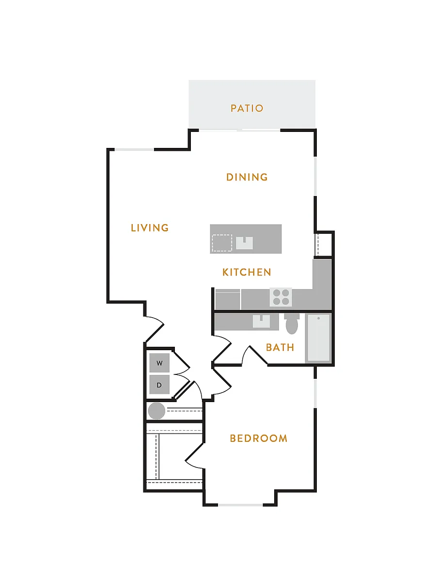 Floor plan 1 Bedroom C