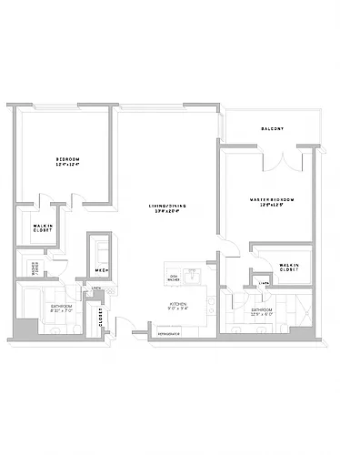 Floor plan 2 Bed 2 Bath B2