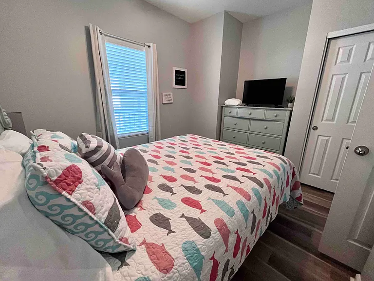 Also located in this room: Laundry bag - closet, Pack n' play - closet, Dog crate - under bed, and Queen Sofa Sleeper bedding/pillows - closet.