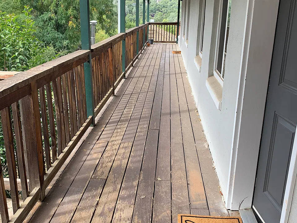 Front porch to your door. Shared with unit by street.