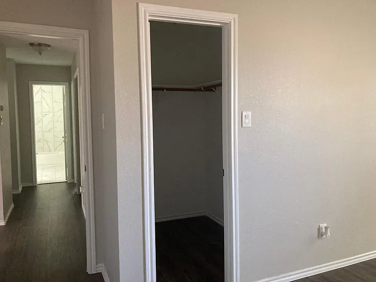 Gray and white colors with new gray flooring.