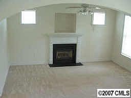 family room with fireplace